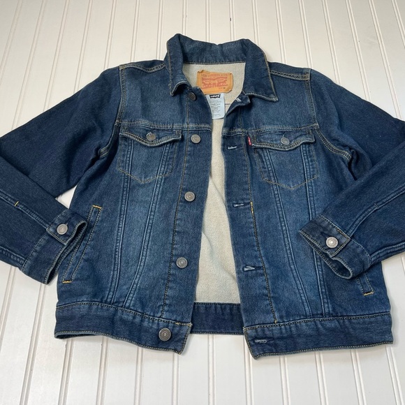 Levi Strauss & Co Trucker Jacket Jean Denim Womens Medium 662 - Picture 1 of 2